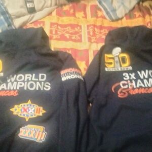 Bronco 3x champion Superbowl hoodies